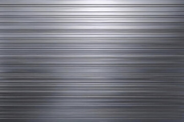 Industrial gray metallic background with a textured surface of parallel grooves and a reflective sheen