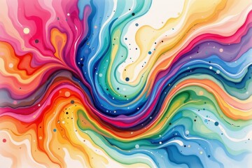 Colorful Abstract Swirl with Dark Accents