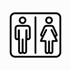 Outline Toilet Icon – Male and Female WC Symbols