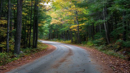 Fototapeta premium A beautiful road in the forest of the Mount Willard in New Hampshire
