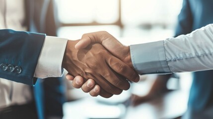 Business partners sealing a deal with handshake stock photo --ar 16:9 --raw --v 6 Job ID: fc98815d-5f8a-4b20-b835-c53d279837e2
