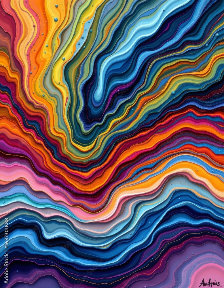 Poster abstract colorful lines with textured details