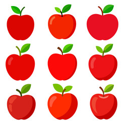 set of red apples