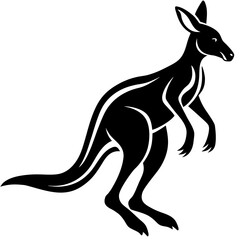 Fototapeta premium Stylized kangaroo silhouette with flowing lines