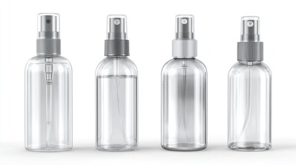 Clear spray bottles mockup
