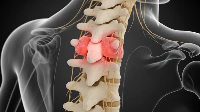 Painful spinal cord illustration