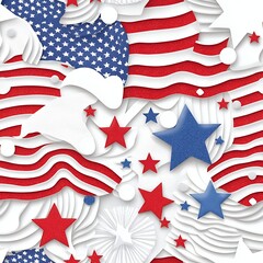 Obraz premium Patriotic American Flag Design with Stars and Stripes