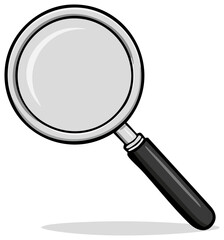 Cartoon Magnifying Glass Tool for Search, Investigation, or Examination Close Up