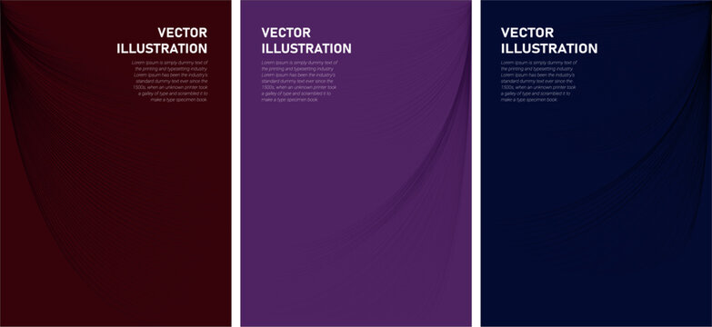 Abstract Gradient Line Wave Background Set