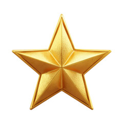 Fototapeta premium Golden star award with textured surface and sharp points metallic shiny, Isolated On White, Png Transparent, Cut Out