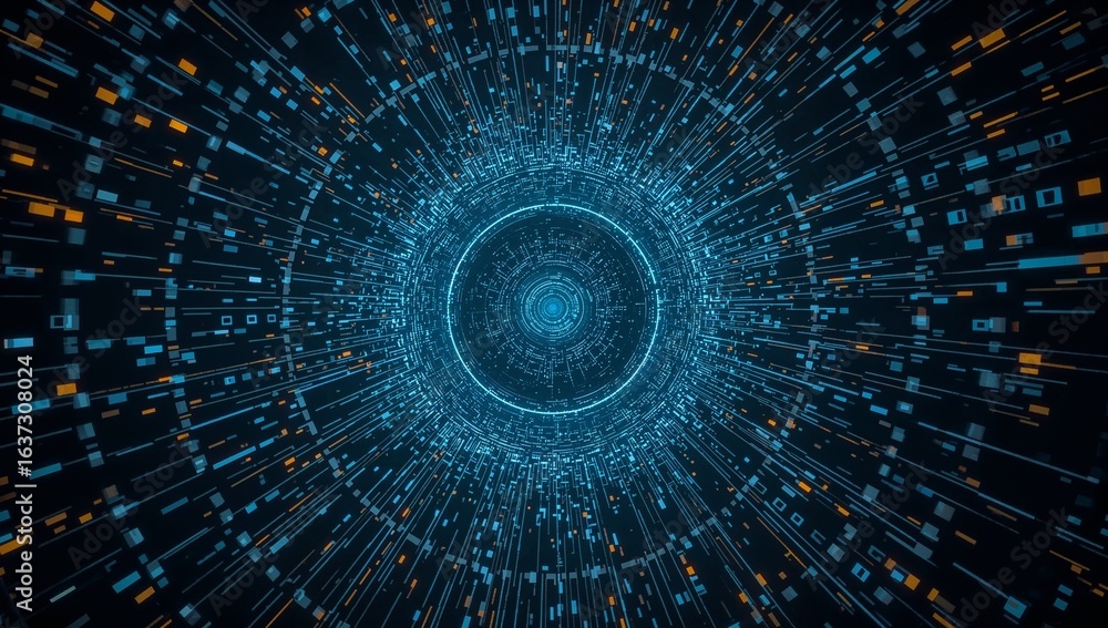 Poster digital tunnel of innovation: explore the captivating depths of innovation and technological advance
