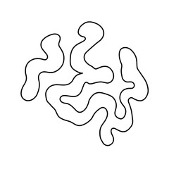 Obraz premium Abstract Black Line Art on Green Background