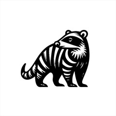 Fototapeta premium Stylized black and white badger illustration