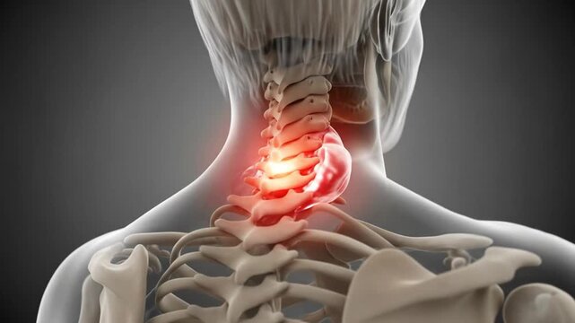Painful neck anatomy illustration