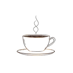Aromatic Coffee Cup Illustration A Hand-Drawn