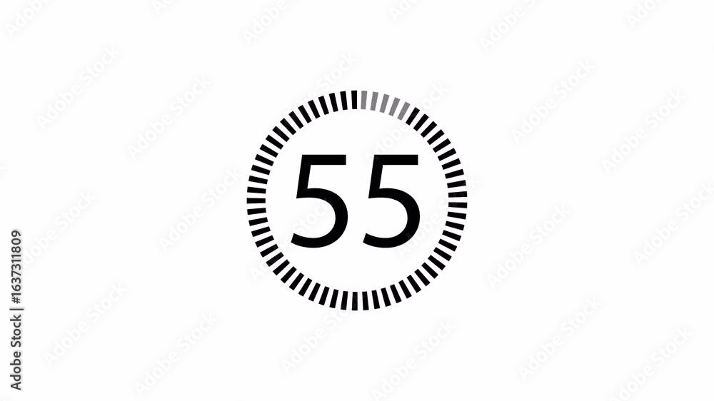 Poster 1 minute countdown . 60 seconds countdown with alpha channel 4k