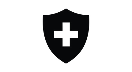 Medical Shield with Cross Symbol Protection and Safety silhouette