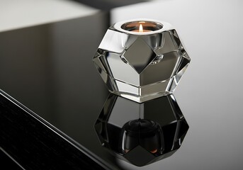 Crystal Candle Holder with Candle