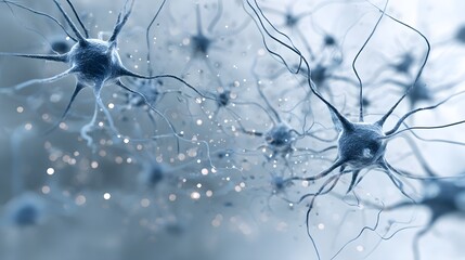 Detailed view of interconnected nerve cells.