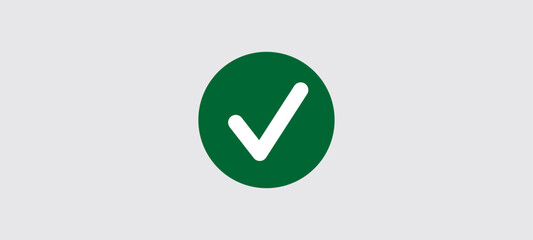 Approved profile sign. Green tick verified social media account icon. 