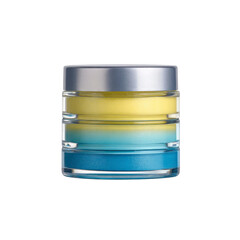 Obraz premium Layered Cosmetic Cream in Jar with Silver Lid