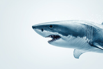 Naklejka premium shark, fish, underwater, sea, ocean, water, blue, reef, animal, swimming, marine, predator, dolphin, grey, sharks, danger, white, diving, teeth, aquarium, great, jaws, wildlife, caribbean, tropical, 