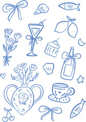 summer italy element vector illustration