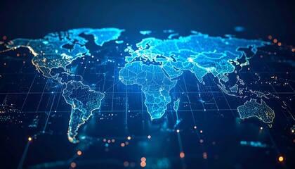 Global network map, digital world