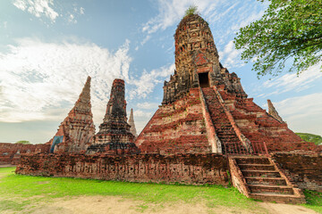 Awesome towers of Wat Chaiwatthanaram in Ayutthaya, Thailand