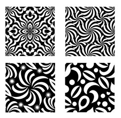Obraz premium Black and White Seamless Abstract Pattern. Vector Illustration for Modern Design and Backgrounds