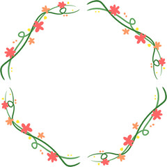 Obraz premium 꽃 리스 테두리