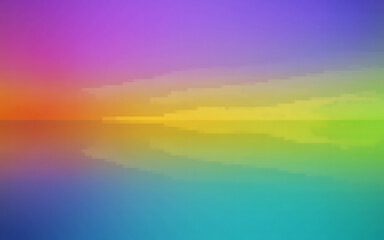 Obraz premium Pixelated gradient background with rainbow colors and reflection