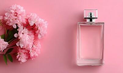 Perfume and Flowers on Pink