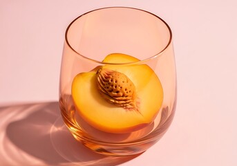 Peach Half in Glass