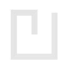 Abstract geometric line elements, mid century shapes set. Design contemporary figures circle, arch, wave, retro sunrise icon. Contemporary mid century line arch design. Vector illustration