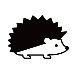 silhouette image of a hedgehog with a transparent background