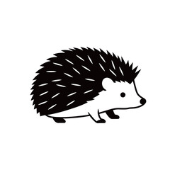 silhouette image of a hedgehog with a transparent background