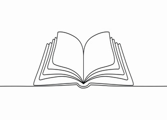Minimalist Open Book Sketch Drawing Illustration