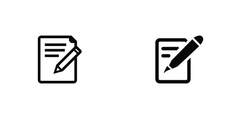 Two simple icons representing writing and editing documents