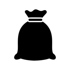 Grain sack icon with tied top for storing harvested crops
