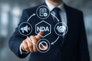 NDA or Non disclosure agreement contract concept.Legal acknowledge signing of confidential NDA document.nda concept