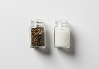 Salt and pepper shakers isolated on white background