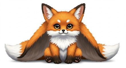 Obraz premium 愛らしい狐 ふわふわ毛並み 優しい光に包まれ 幸せそう This translates roughly to: 