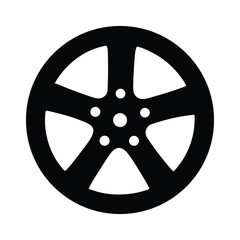 Obraz premium Black car wheel vector graphic for auto part design and automotive industry related projects and designs
