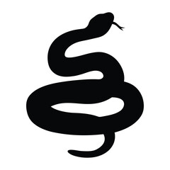 Download black snake vector image, reptile illustration, serpent silhouette, wildlife art, nature