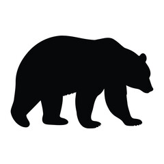 Fototapeta premium Black bear silhouette vector illustration for wildlife animal designs and nature graphics projects