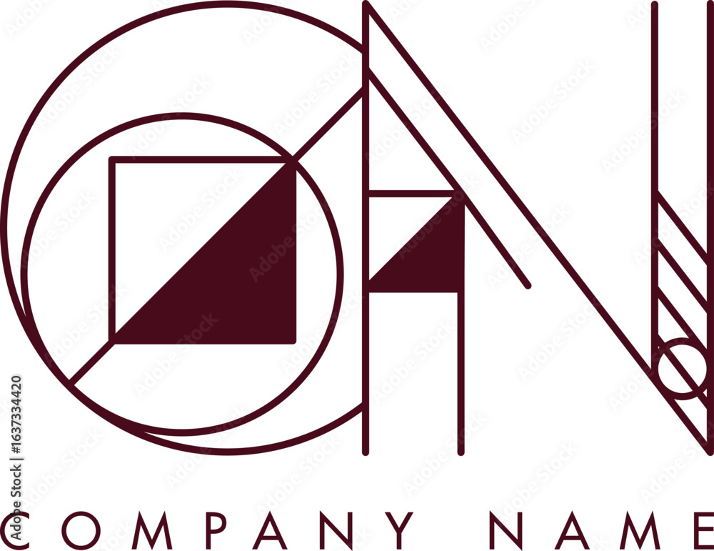 Poster minimalist on circular monogram logo design with bold lines and elegant style