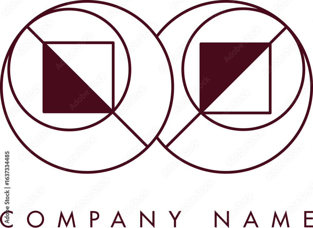 Poster minimalist oo circular monogram logo design with bold lines and elegant style
