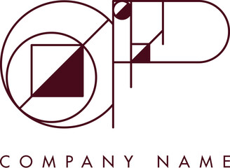 Minimalist OP Circular Monogram Logo Design with Bold Lines and Elegant Style