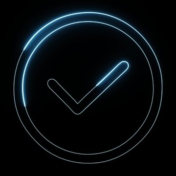 check mark icon on black button